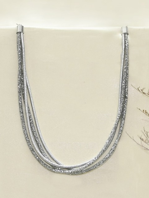 

Ayesha Silver-Toned & Pink Silver-Plated Necklace