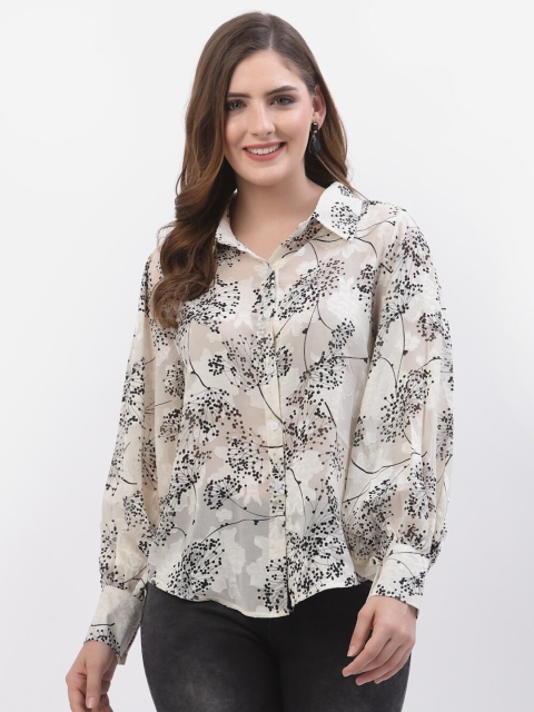 

Westwood Cream-Coloured Floral Print Shirt Style Top