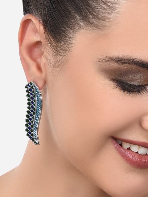 

Zaveri Pearls Women Pearls Blue Contemporary Studs Earrings