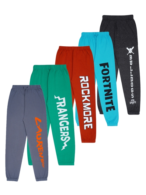 

KYDA KIDS Boys Pack of 5 Printed Cotton Jogger, Grey