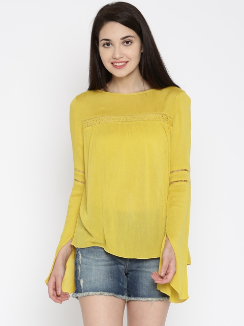 

ONLY Women Yellow Solid Top