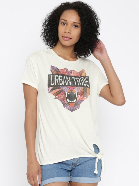 

ONLY Women Off-White Printed Top