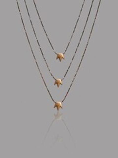 

ANNA CREATIONS Gold-Toned Gold-Plated 3 Layered Necklace