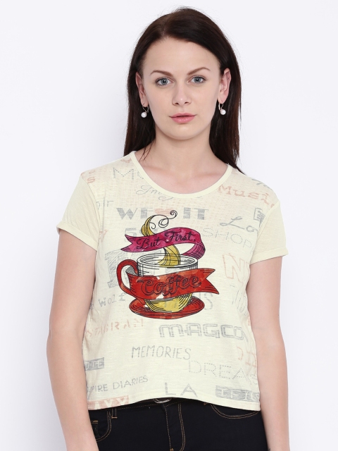 

Jealous 21 Women Blue Printed Top, Beige