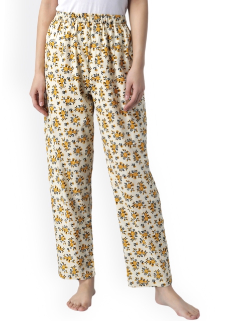 

Shararat Women Yellow Printed Lounge Pants