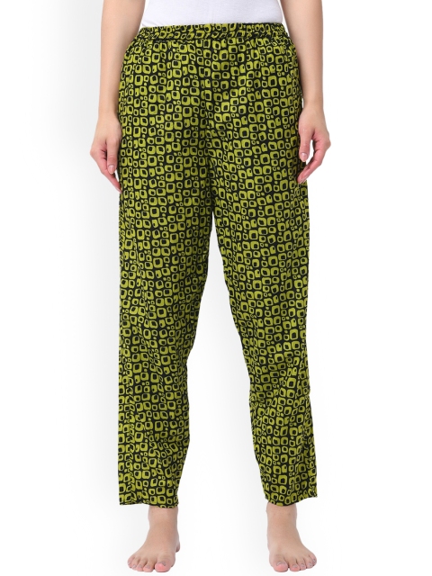 

Shararat Women Green Printed Cotton Lounge Pants