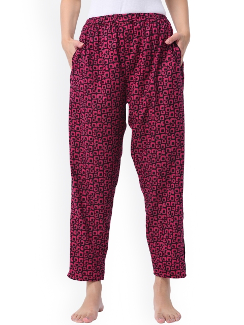 

Shararat Women's Magenta Printed Cotton Lounge Pants