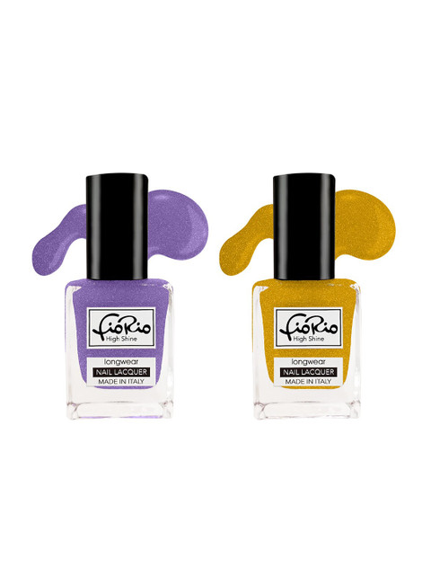 

Fiorio Women Set of 2 High Shine Long Lasting Nail Lacquer 11 ml, Yellow