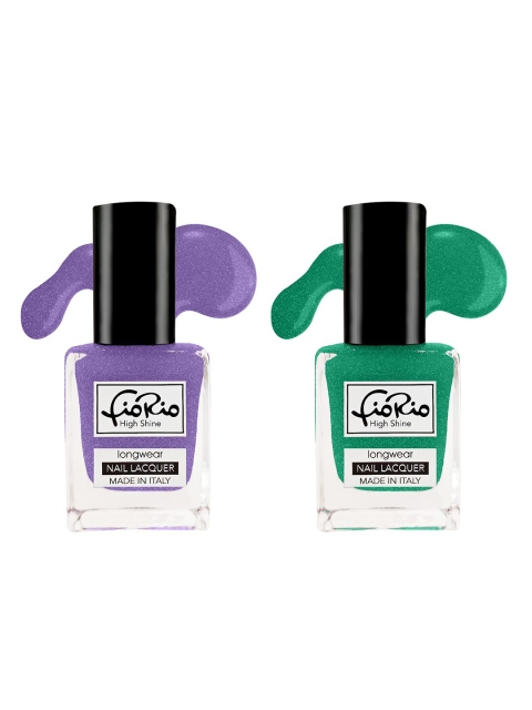 

FioRio Set of 2 High Shine Long Lasting Nail Lacquer 11 ml Each, Purple