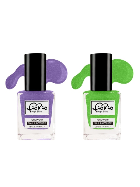 

Fiorio Set Of 2 Purple & Green Nail Polish