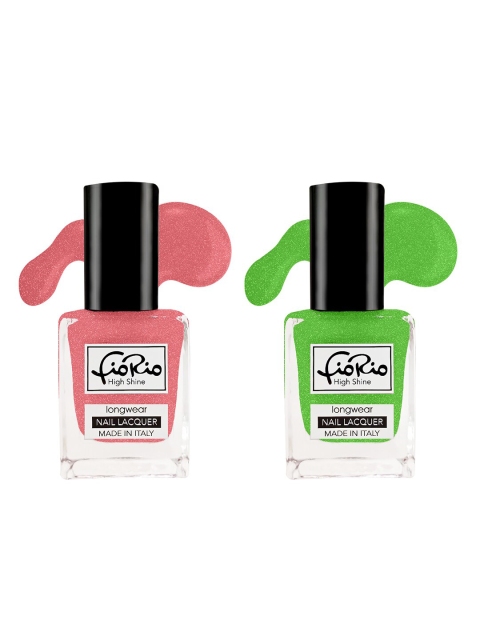

Fiorio Green and Red Set Of 2 Nail Polish, Na