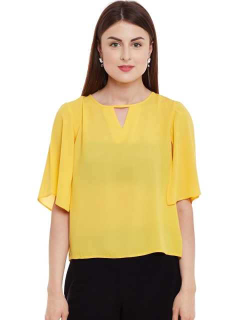 

Kazo Women Yellow Solid A-Line Top