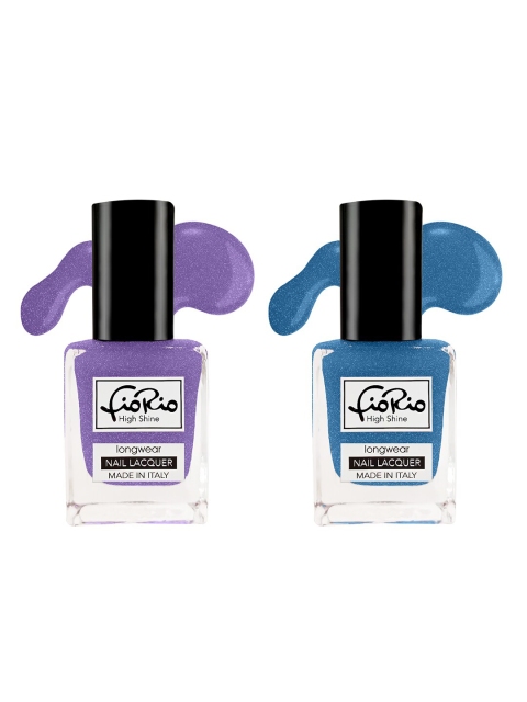

Fiorio Set of 2 Purple and Blue High Shine Long Lasting Nail Lacquer, Na
