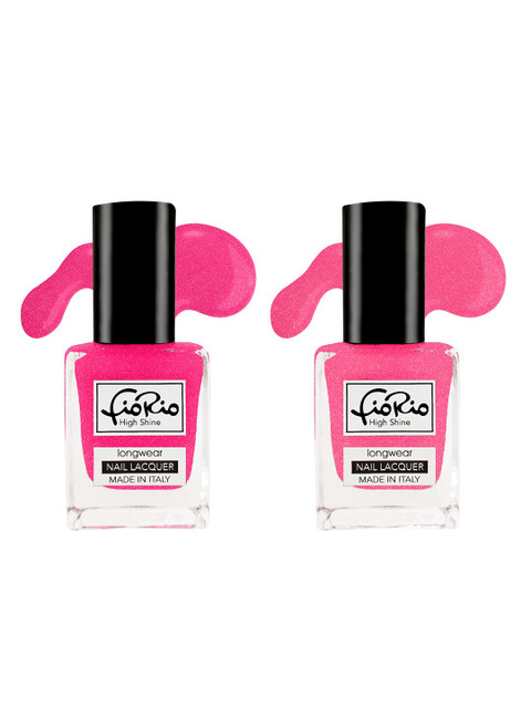 

Fiorio Set Of 2 Nail Polish High Shine Long Lasting Nail Lacquer-11 ml, Pink