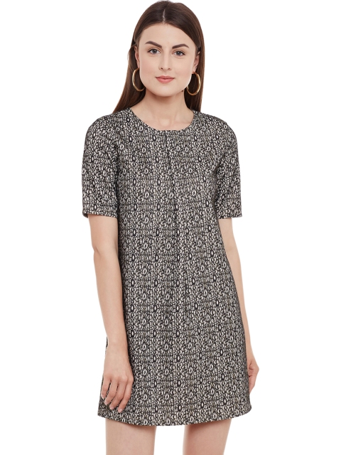 

Kazo Women Black Printed A-Line Dress
