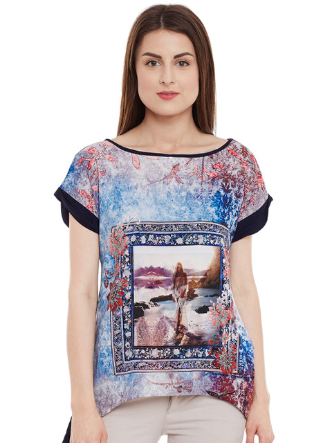 

Kazo Women Blue Printed Top