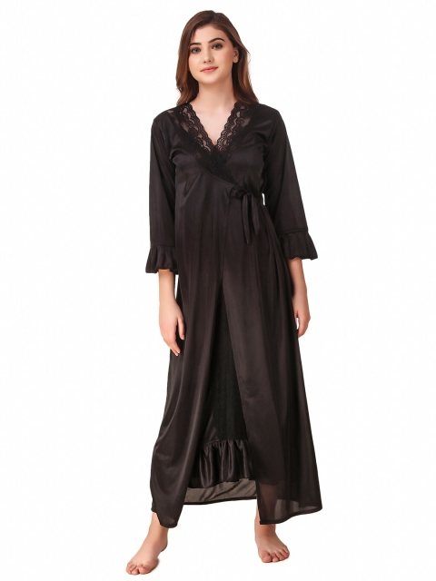 

Romaisa Black Maxi Nightdress