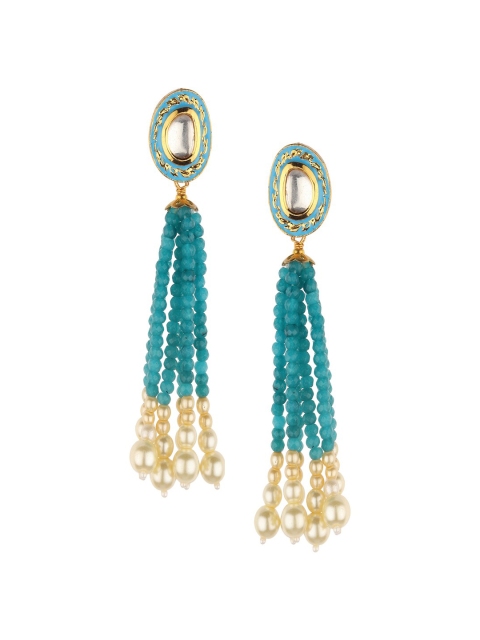 

Runjhun Turquoise Blue Contemporary Drop Earrings