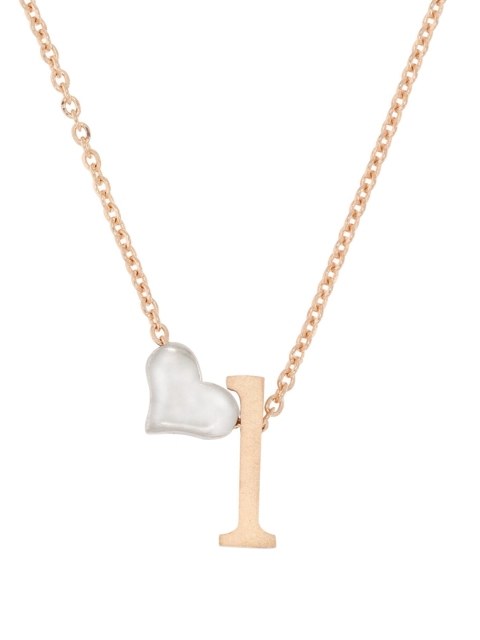 

ANAYRA 925 Sterling Silver Gold Coloured White Heart Pendant With Chain