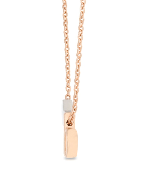 

ANAYRA 925 Sterling Silver Rose-Gold Toned White Alphabet B Pendant With Chain