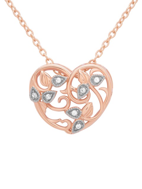 

ANAYRA 925 Sterling Silver Toned White Stone Studded Pendant