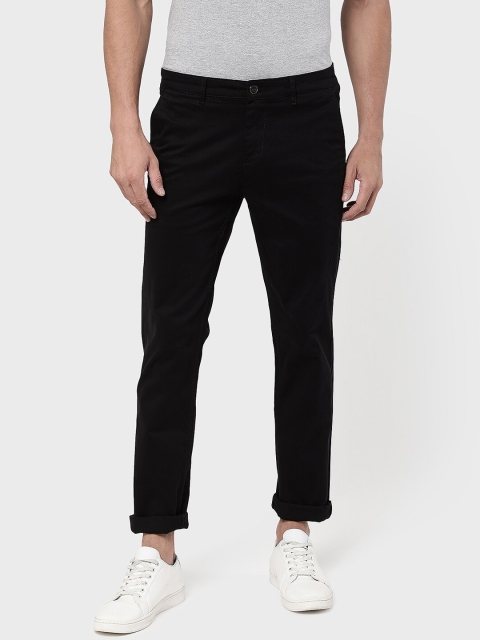 

R&B Men Black Straight Fit Chinos Trousers