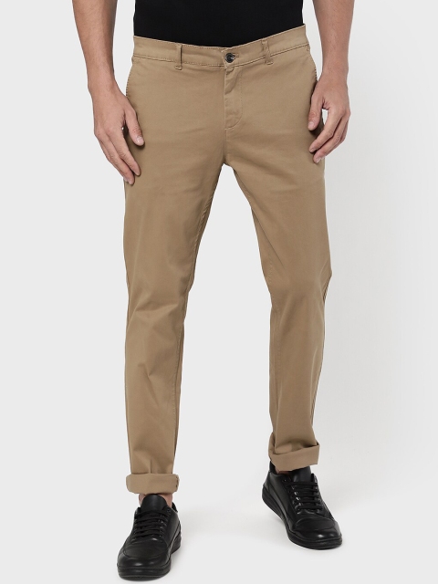 

R&B Men Beige Straight Fit Chinos Trousers