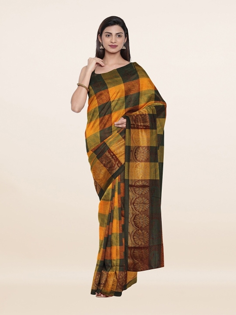 

Pothys Green & Mustard Woven Design Zari Saree