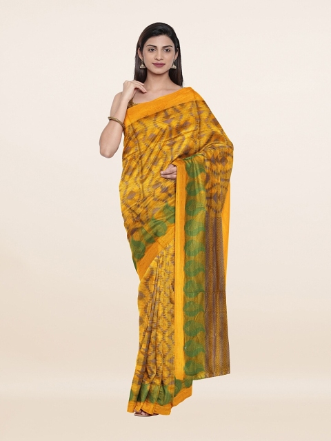 

Pothys Yellow & Green Woven Design Saree