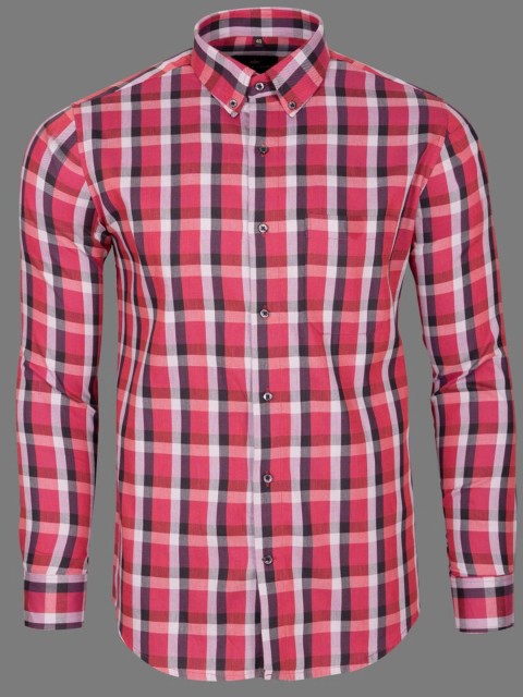 

FRENCH CROWN Men Pink Standard Checked Formal Shirt
