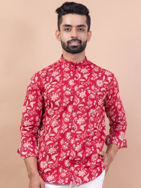 

Tistabene Men Red Comfort Floral Printed Casual Shirt