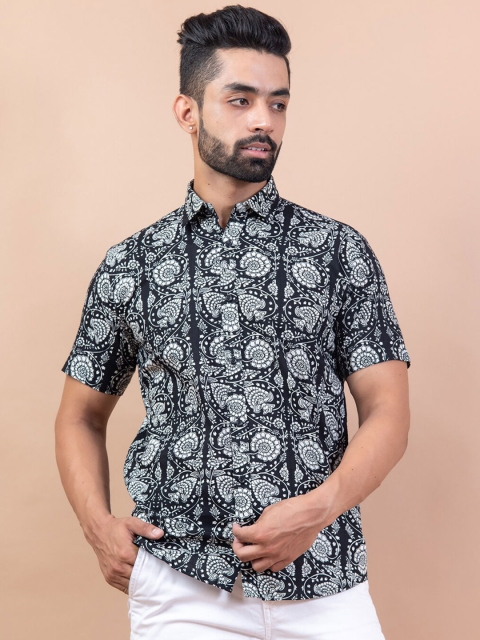 

Tistabene Men Regular Fit Black Comfort Printed Casual Shirt