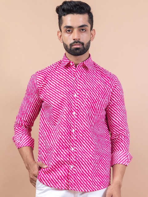 

Tistabene Men Regular Fit Pink Comfort Printed Casual Shirt