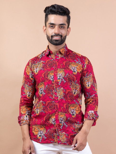 

Tistabene Men Red Comfort Floral Printed Casual Shirt