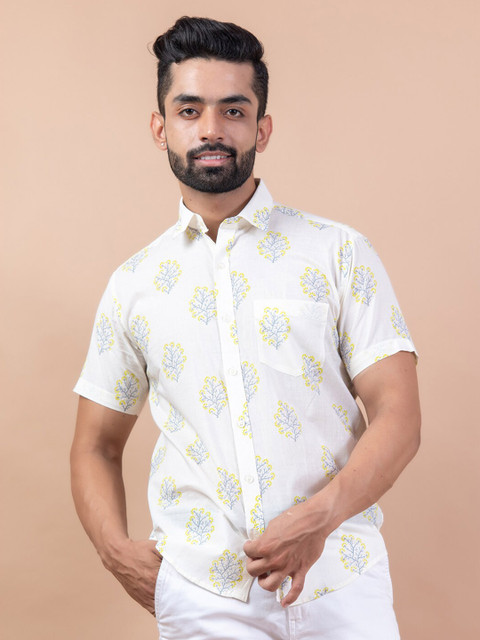 

Tistabene Men White Comfort Printed Casual Shirt