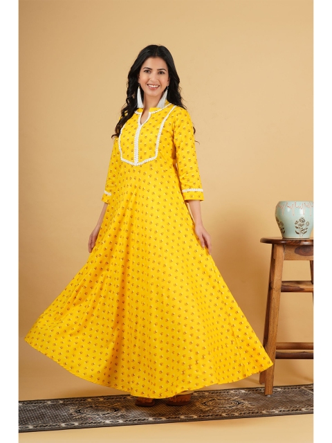 

God Bless Yellow & Green Floral Maxi Dress