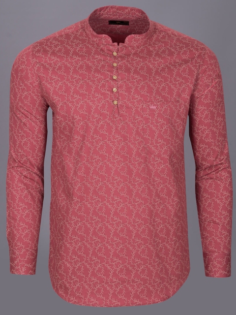 

FRENCH CROWN Men Red Standard Printed Casual Shirt