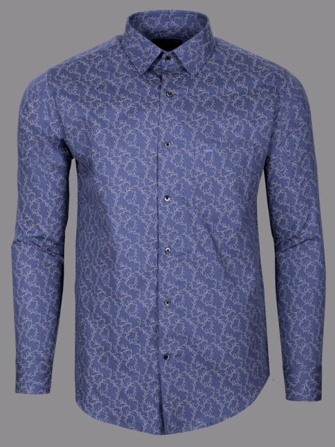 

FRENCH CROWN Men Blue Standard Printed Formal Shirt