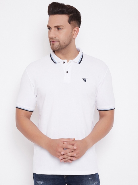 

HARBORNBAY Men White Polo Collar T-shirt