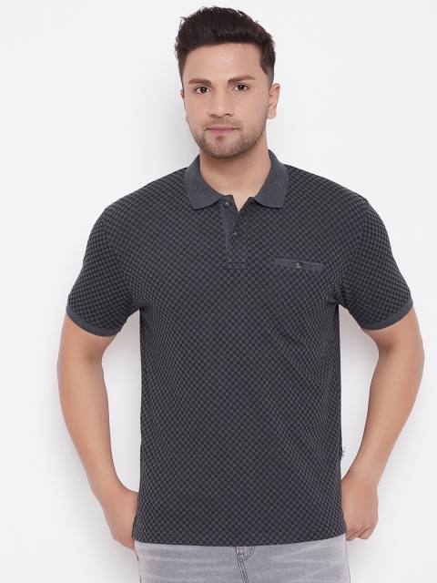 

HARBORNBAY Men Grey Polo Collar T-shirt