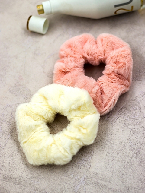 

Bellofox Women White & Pink Set of 2 Ponytail Holders