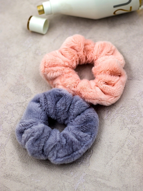 

Bellofox Women Grey & Pink Set of 2 Ponytail Holders