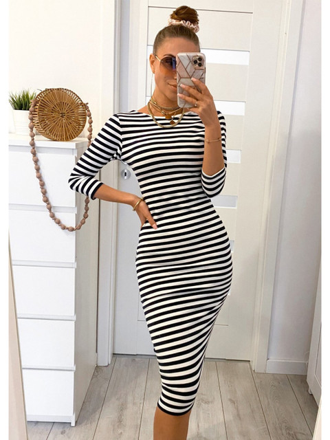 

BoStreet Black Striped Maxi Dress