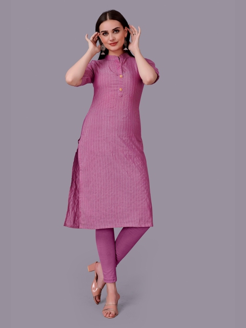 

Fashion FRICKS Women Pink Striped Pastels Kurta