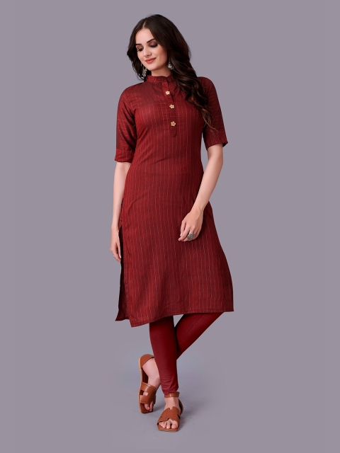

Fashion FRICKS Women Maroon Printed Kurta