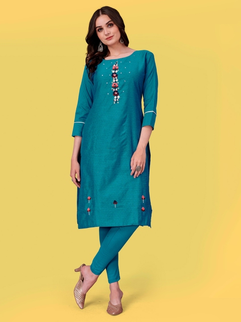 

Fashion FRICKS Women Green Ethnic Motifs Yoke Design Kurta