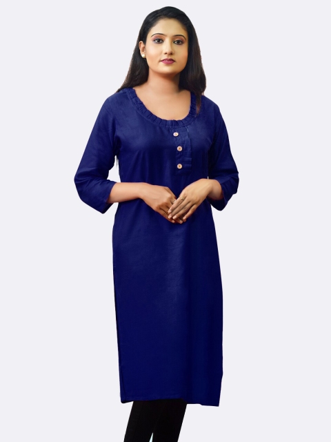 

GREEN DRAGONFLY Women Blue Solid Kurta