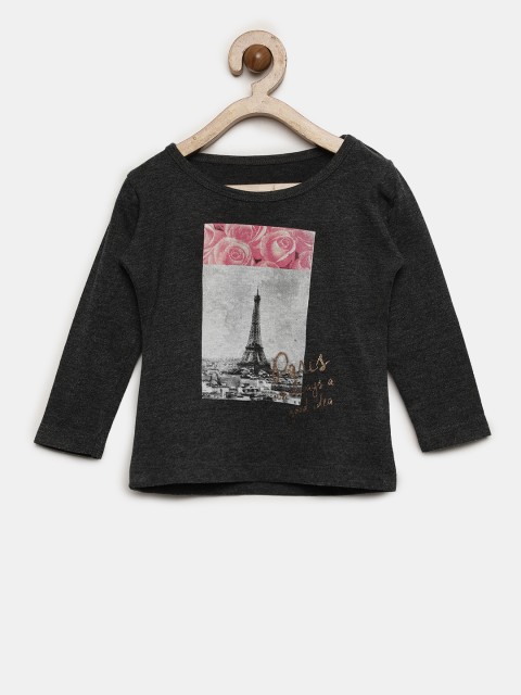 

Gini and Jony Girls Grey Printed Top