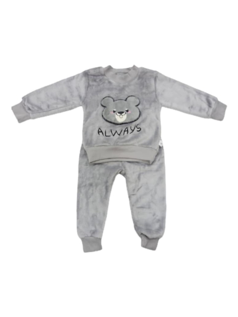 

Camey Unisex Kids Grey & Black Printed Top with Pyjamas