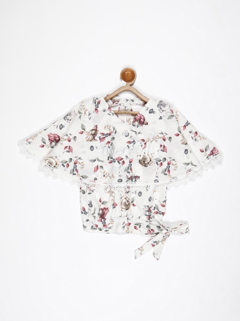 

V2 Value & Variety women White Floral Print Cape Top